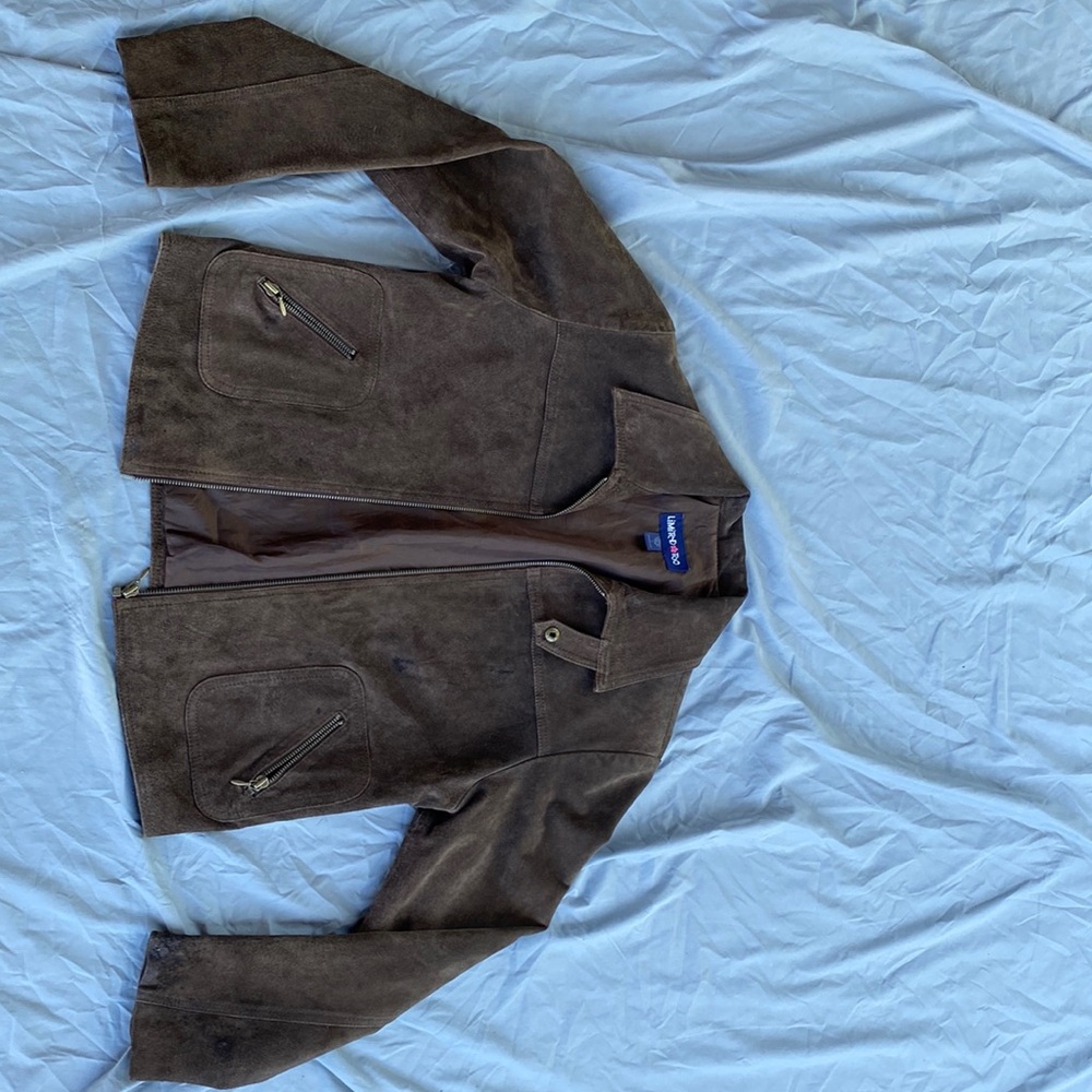 Girls/Juniors Brown Retro 100% Leather Jacket | Size Large | Limited Too Brand